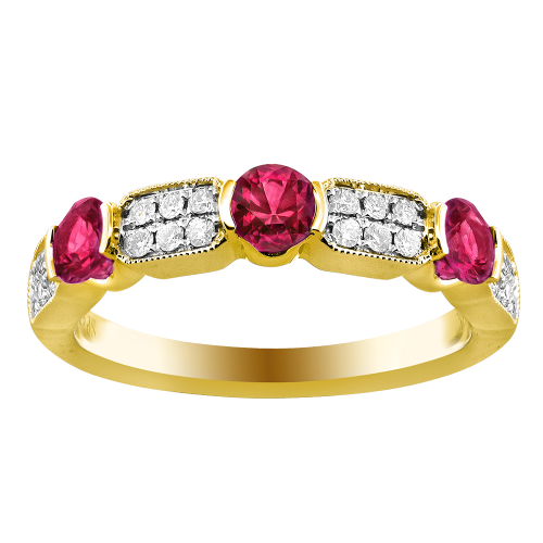 0.16CT DIAMOND 0.60CT RUBY RING