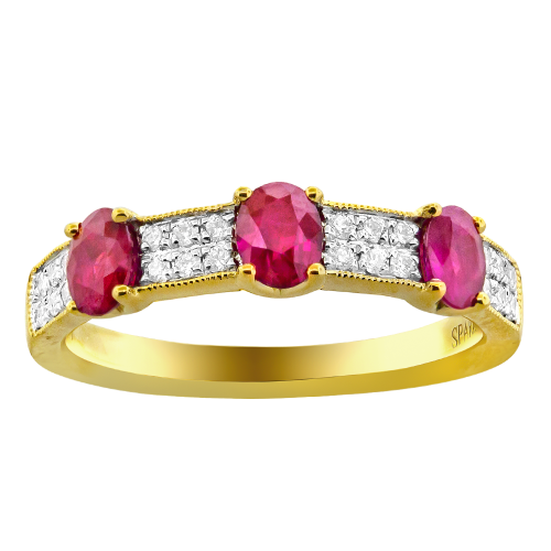 0.15CT DIAMOND 1.05CT RUBY RING