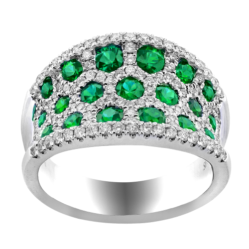 0.62CT DIAMOND 1.07CT EMERALD RING