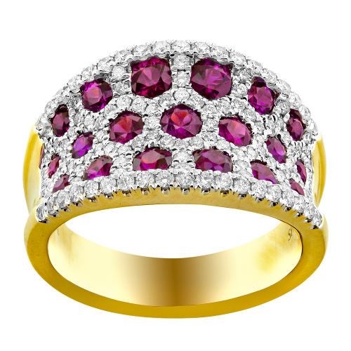 0.62CT DIAMOND 1.18CT RUBY RING