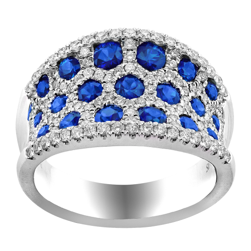 0.62CT DIAMOND 1.18CT SAPPHIRE RING