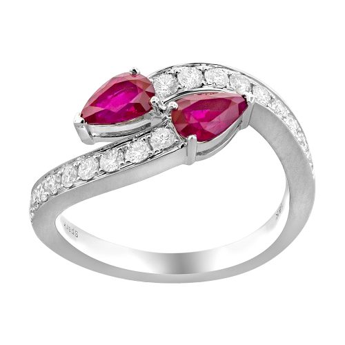 0.42CT DIAMOND 1.00CT RUBY RING