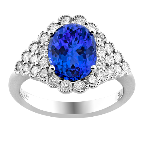 0.84CT DIAMOND 2.80CT TANZANITE RING