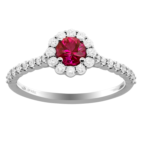 0.36CT DIAMOND 0.45CT RUBY RING