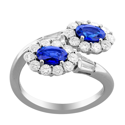 0.96CT DIAMOND 1.20CT SAPPHIRE RING