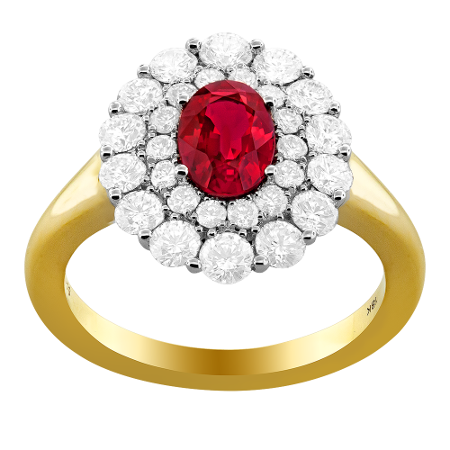 1.17CT DIAMOND 0.82CT RUBY RING