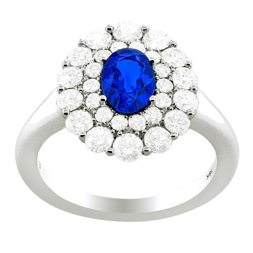1.15CT DIAMOND 1.00CT SAPPHIRE RING