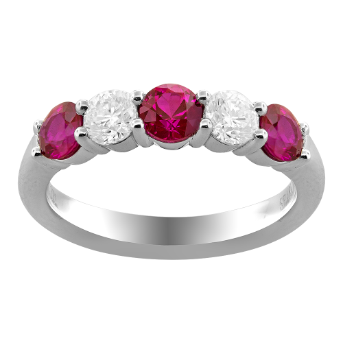0.46CT DIAMOND 0.90CT RUBY RING