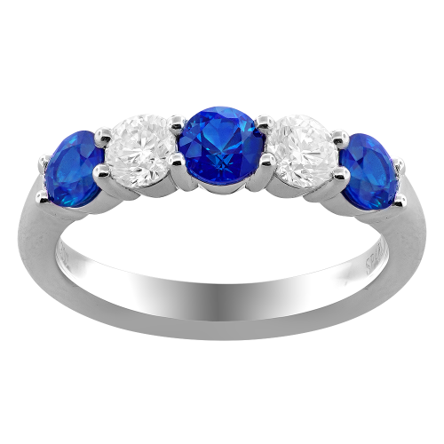 0.46CT DIAMOND 0.90CT SAPPHIRE RING