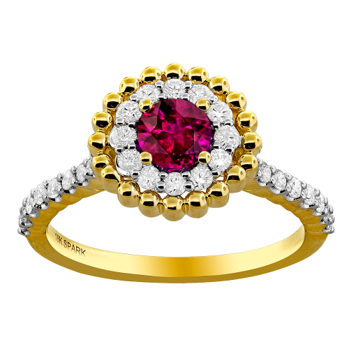 0.32CT DIAMOND 0.32CT RUBY RING