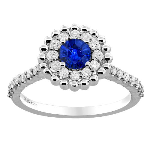 0.32CT DIAMOND 0.32CT SAPPHIRE RING