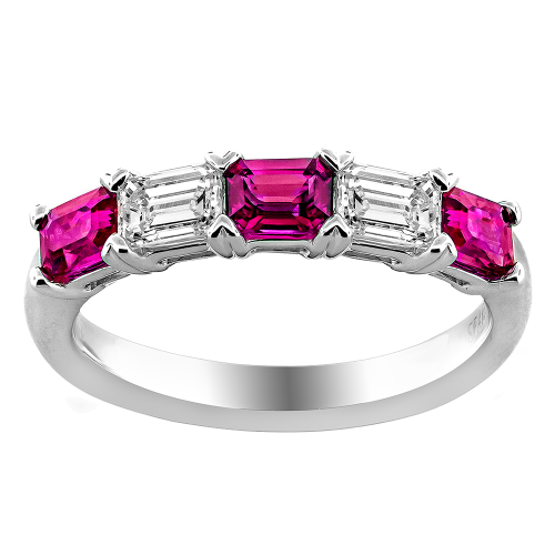 0.46CT DIAMOND 0.75CT RUBY RING