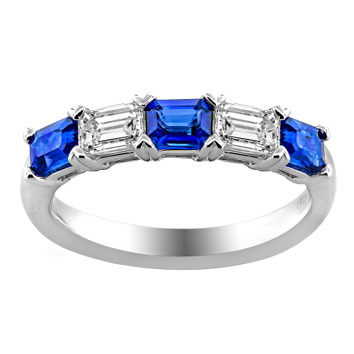0.46CT DIAMOND 0.75CT SAPPHIRE RING
