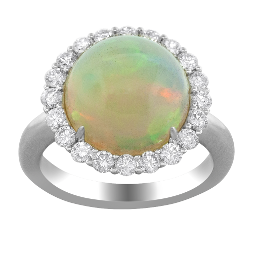 0.77CT DIAMOND 5.50CT OPAL RING