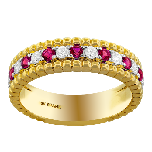 0.28CT DIAMOND 0.35CT RUBY RING