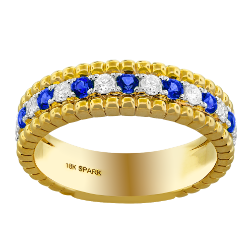0.28CT DIAMOND 0.35CT SAPPHIRE RING