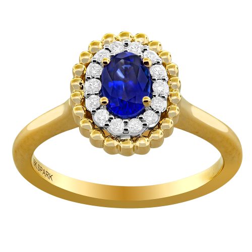 0.14CT DIAMOND 0.60CT SAPPHIRE RING