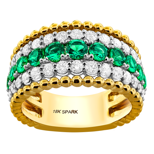 0.96CT DIAMOND 1.09CT EMERALD RING