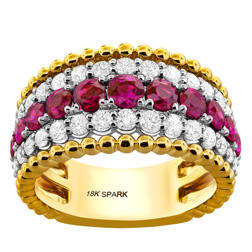 0.96CT DIAMOND 1.26CT RUBY RING