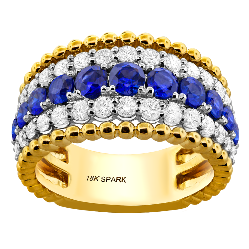 0.96CT DIAMOND 1.26CT SAPPHIRE RING