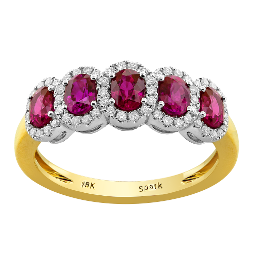0.22CT DIAMOND 1.17CT RUBY RING