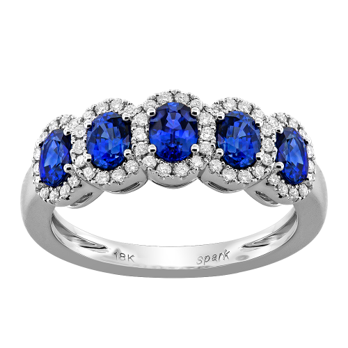 0.22CT DIAMOND 1.17CT SAPPHIRE RING