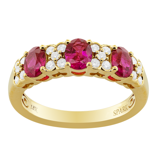 0.27CT DIAMOND 1.50CT RUBY RING