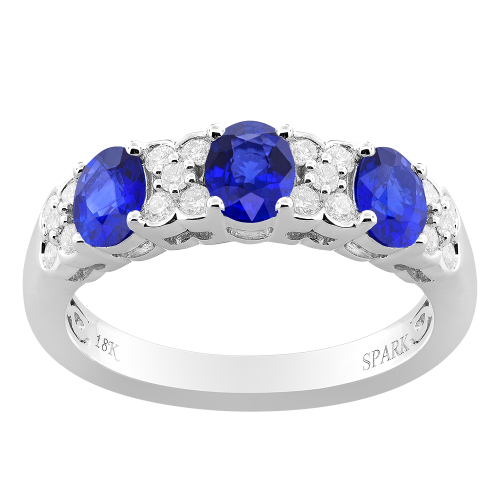 0.27CT DIAMOND 1.50CT SAPPHIRE RING