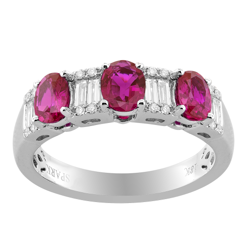 0.38CT DIAMOND 1.50CT RUBY RING