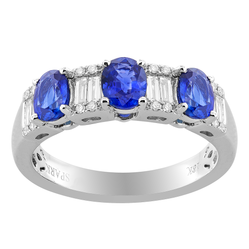 0.38CT DIAMOND 1.50CT SAPPHIRE RING