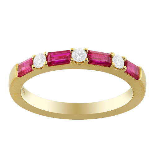 0.14CT DIAMOND 0.80CT RUBY RING