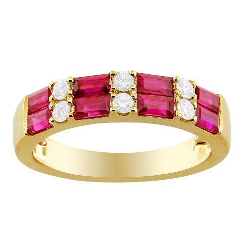 0.21CT DIAMOND 1.60CT RUBY RING