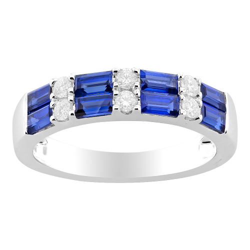 0.21CT DIAMOND 1.60CT SAPPHIRE RING