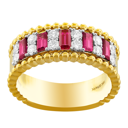 0.36CT DIAMOND 1.00CT RUBY RING