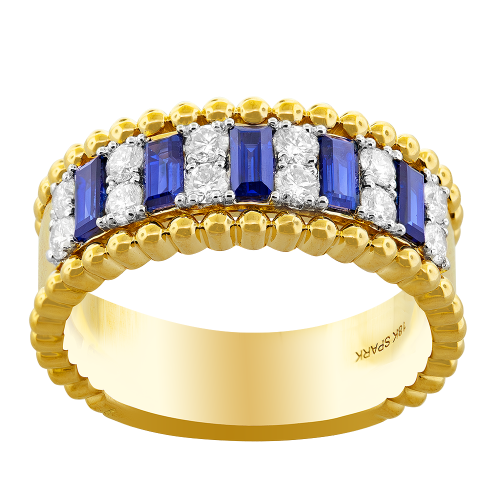 0.36CT DIAMOND 1.00CT SAPPHIRE RING