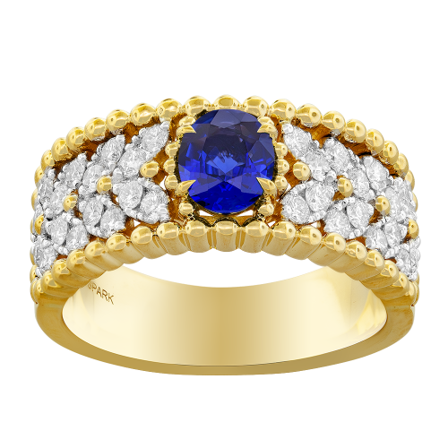 0.64CT DIAMOND 080CT SAPPHIRE RING