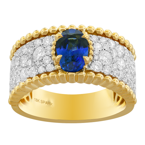 1.23CT DIAMOND 1.00CT SAPPHIRE RING