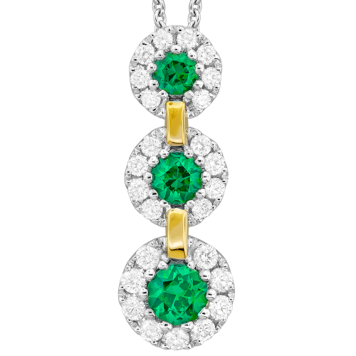 0.40CT DIAMOND 0.57CT EMERALD PENDANT