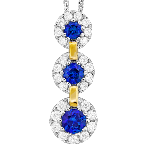 0.40CT DIAMOND 0.68CT SAPPHIRE PENDANT