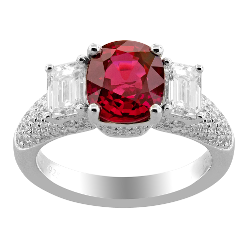 1.49CT DIAMOND 2.51CT RUBY RING