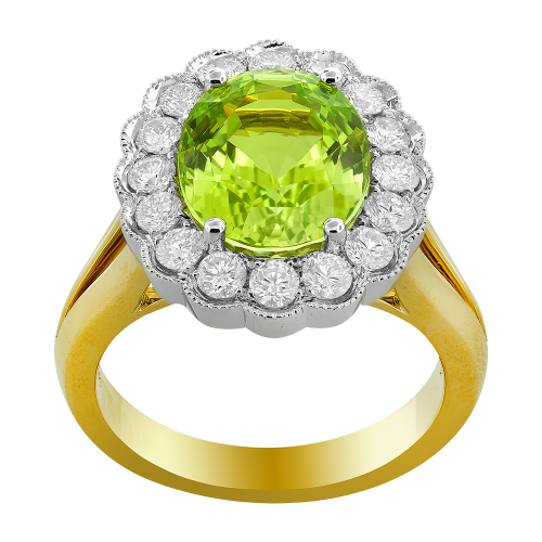 0.80CT DIAMOND 6.30CT CHRYSOBERYL RING