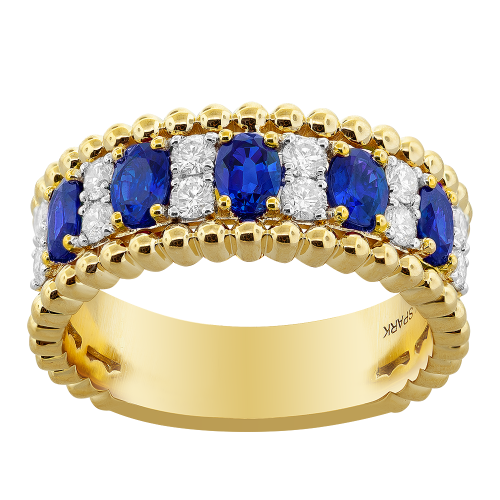 0.48CT DIAMOND 1.15CT SAPPHIRE RING